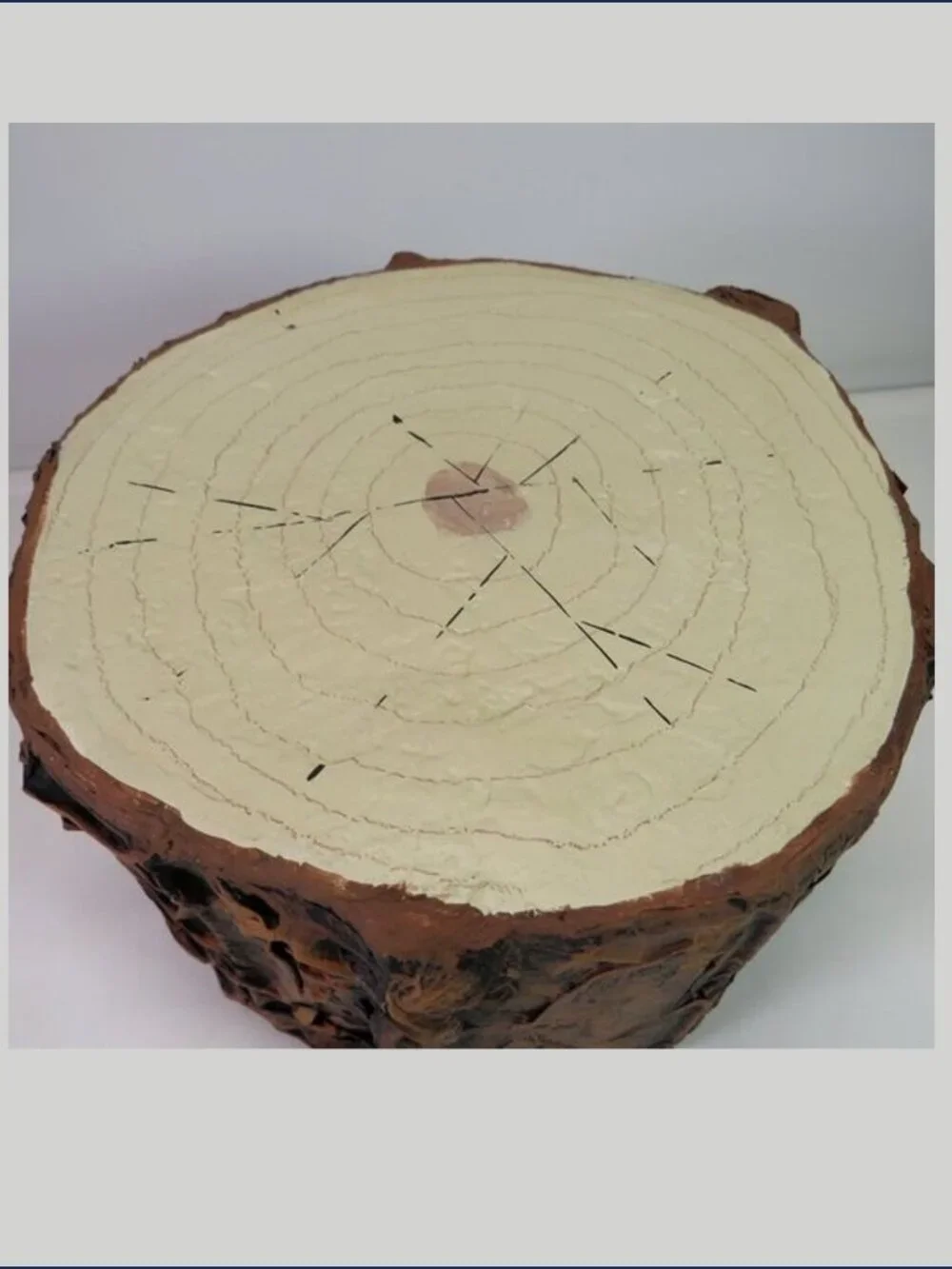 Handcrafted Rustic Tree Log Trunk Display Riser Woodland Faux Stump Decor Stand